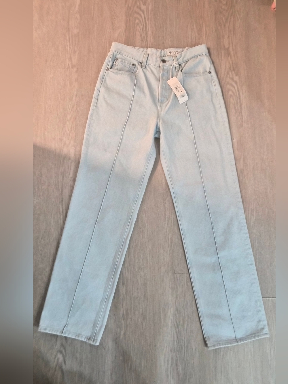 AG Jeans Adriano Goldschmied Light Blue Straight-Leg Jeans - Size 27